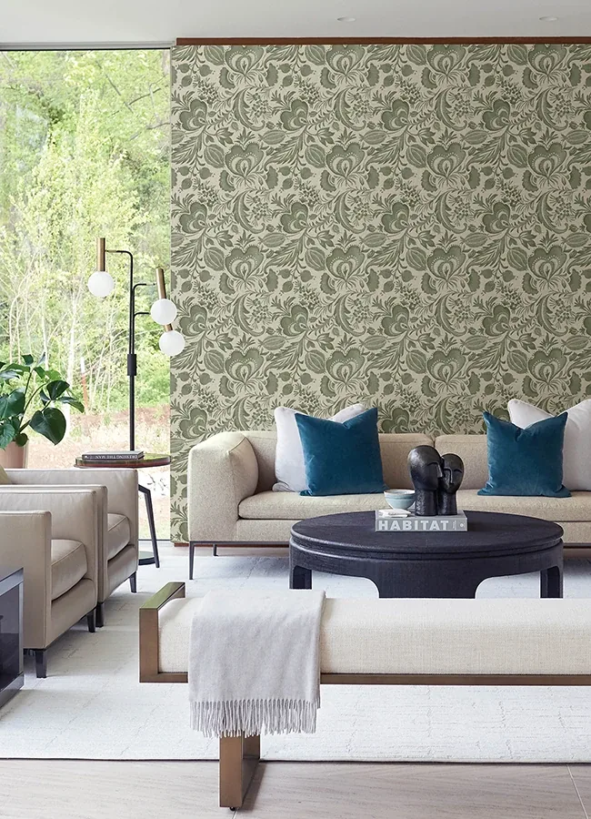 A-Street Prints Culver Moss Jacobean Wallpaper - SKU 4034-26783