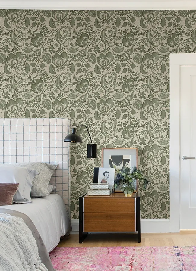 A-Street Prints Culver Moss Jacobean Wallpaper - SKU 4034-26783