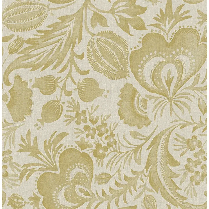 4034-26784 | Culver Mustard Jacobean Wallpaper