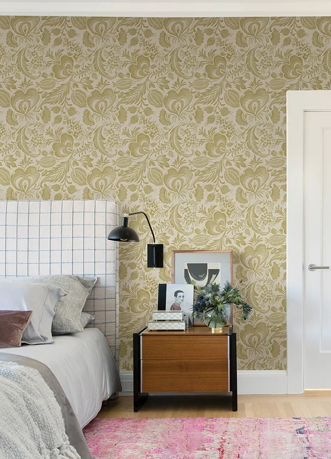 A-Street Prints Culver Mustard Jacobean Wallpaper - SKU 4034-26784