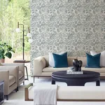 A-Street Prints Culver Slate Jacobean Wallpaper - SKU 4034-26781