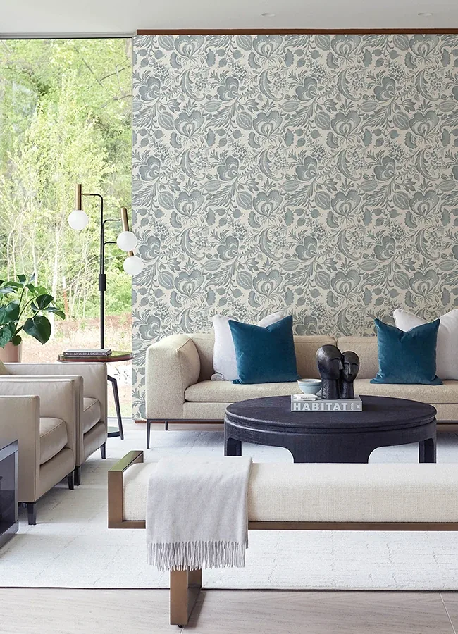 A-Street Prints Culver Slate Jacobean Wallpaper - SKU 4034-26781