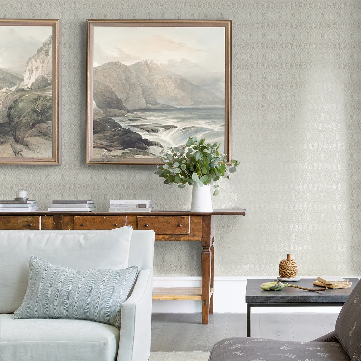 A-Street Prints Damour Cream Hexagon Ogee Wallpaper - SKU 4019-86462