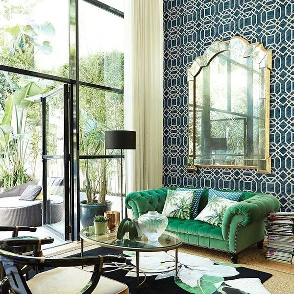 A-Street Prints Daphne Blue Trellis Wallpaper - SKU 2763-24222
