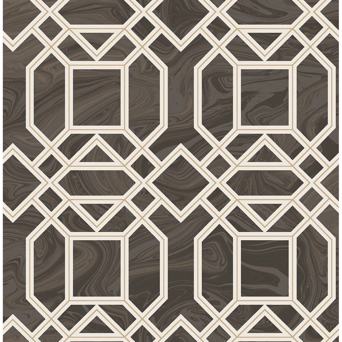 2763-24221 | Daphne Brown Trellis Wallpaper