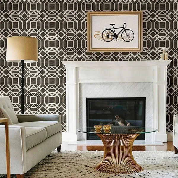 A-Street Prints Daphne Brown Trellis Wallpaper - SKU 2763-24221