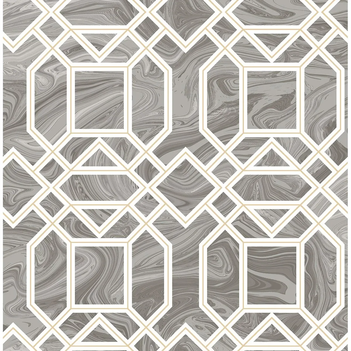 2763-24245 | Daphne Grey Trellis Wallpaper