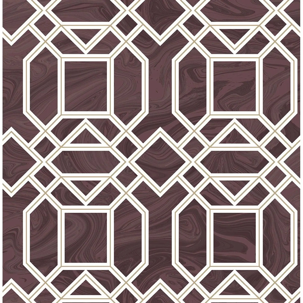 2763-24223 | Daphne Maroon Trellis Wallpaper