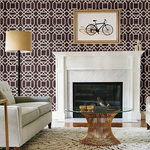 A-Street Prints Daphne Maroon Trellis Wallpaper - SKU 2763-24223