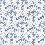 A-Street Prints Dard Blue Tulip Ogee Wallpaper - SKU 2970-26148
