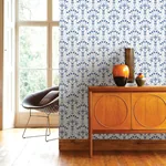 A-Street Prints Dard Blue Tulip Ogee Wallpaper - SKU 2970-26148