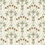 A-Street Prints Dard Green Tulip Ogee Wallpaper - SKU 2970-26146