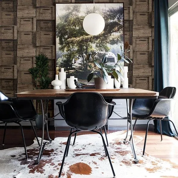A-Street Prints Dark Grey Wood Crates Wallpaper - SKU 2701-22350