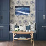 A-Street Prints Darlana Blue Grasscloth Wallpaper - SKU 2964-87410
