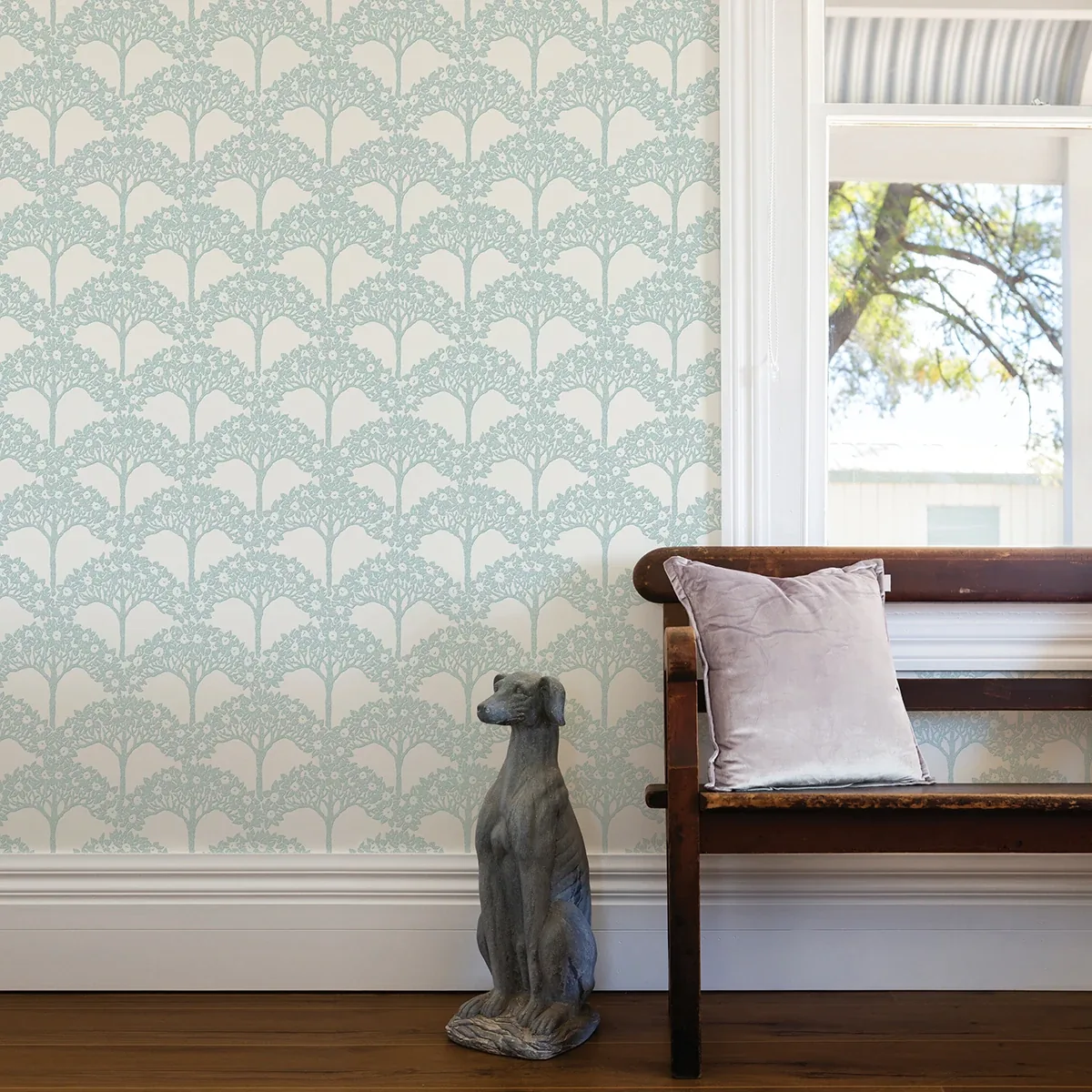 A-Street Prints Dawson Turquoise Magnolia Tree Wallpaper - SKU 2970-26111
