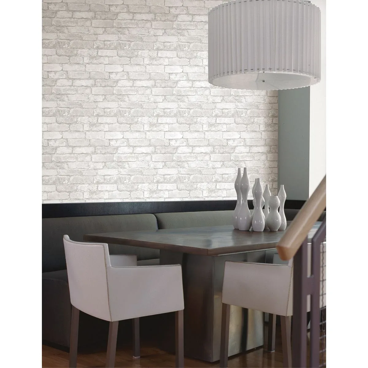 A-Street Prints Debs White Exposed Brick Wallpaper - SKU 2922-21261