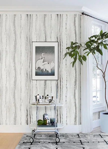 A-Street Prints Delesse Platinum Marbled Wallpaper - SKU 2976-86499