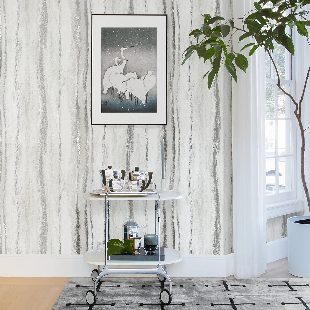 A-Street Prints Delesse Platinum Marbled Wallpaper - SKU 4019-86499