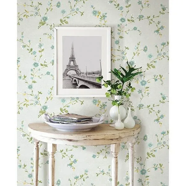 A-Street Prints Delphine Light Blue Floral Wallpaper - SKU 2657-22248