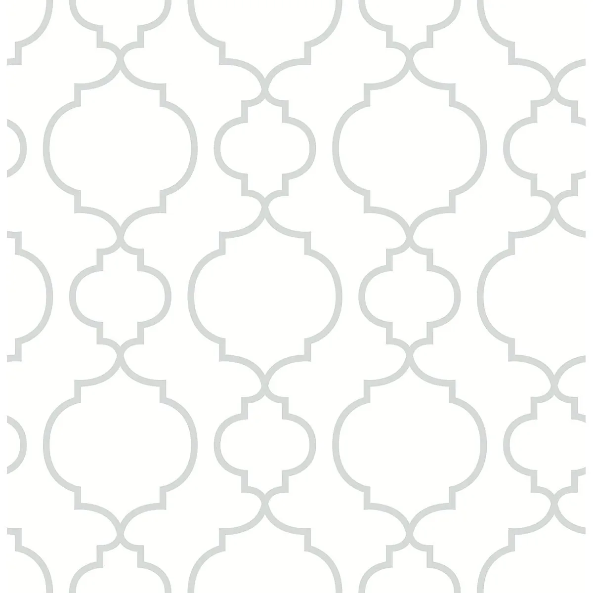 A-Street Prints Desiree White Quatrefoil Wallpaper - SKU 2657-22259