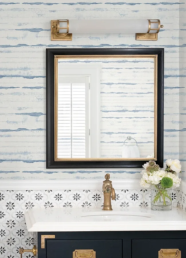 A-Street Prints Destin Blue Stripe Wallpaper - SKU 4172-27516