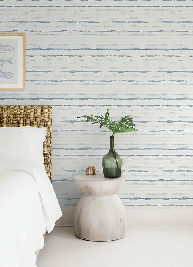 A-Street Prints Destin Blue Stripe Wallpaper - SKU 4172-27516