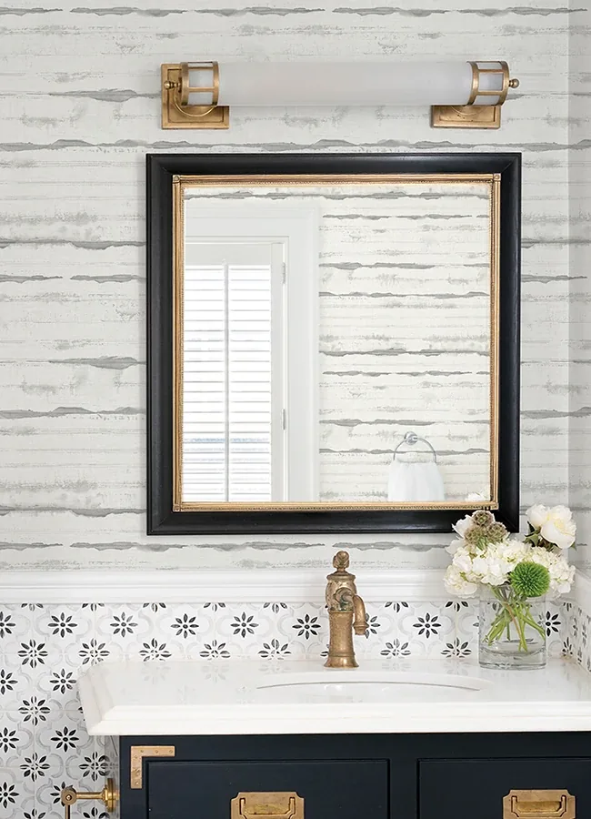 A-Street Prints Destin Grey Stripe Wallpaper - SKU 4172-27518