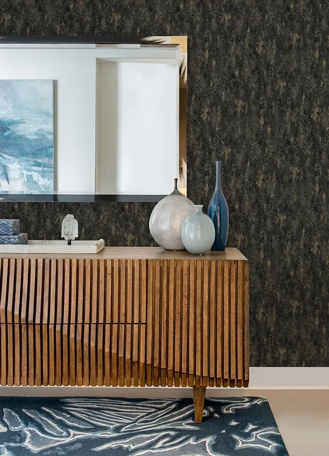 A-Street Prints Diorite Black Splatter Wallpaper - SKU 4105-86638