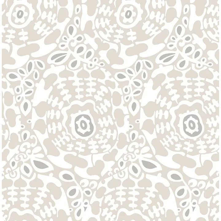 4122-27038 | Divine Grey Abstract Medallion Wallpaper