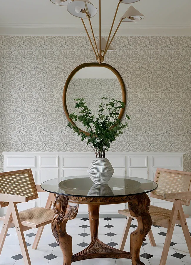 A-Street Prints Divine Grey Abstract Medallion Wallpaper - SKU 4122-27038