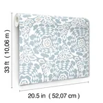 A-Street Prints Divine Light Blue Abstract Medallion Wallpaper - SKU 4122-27039