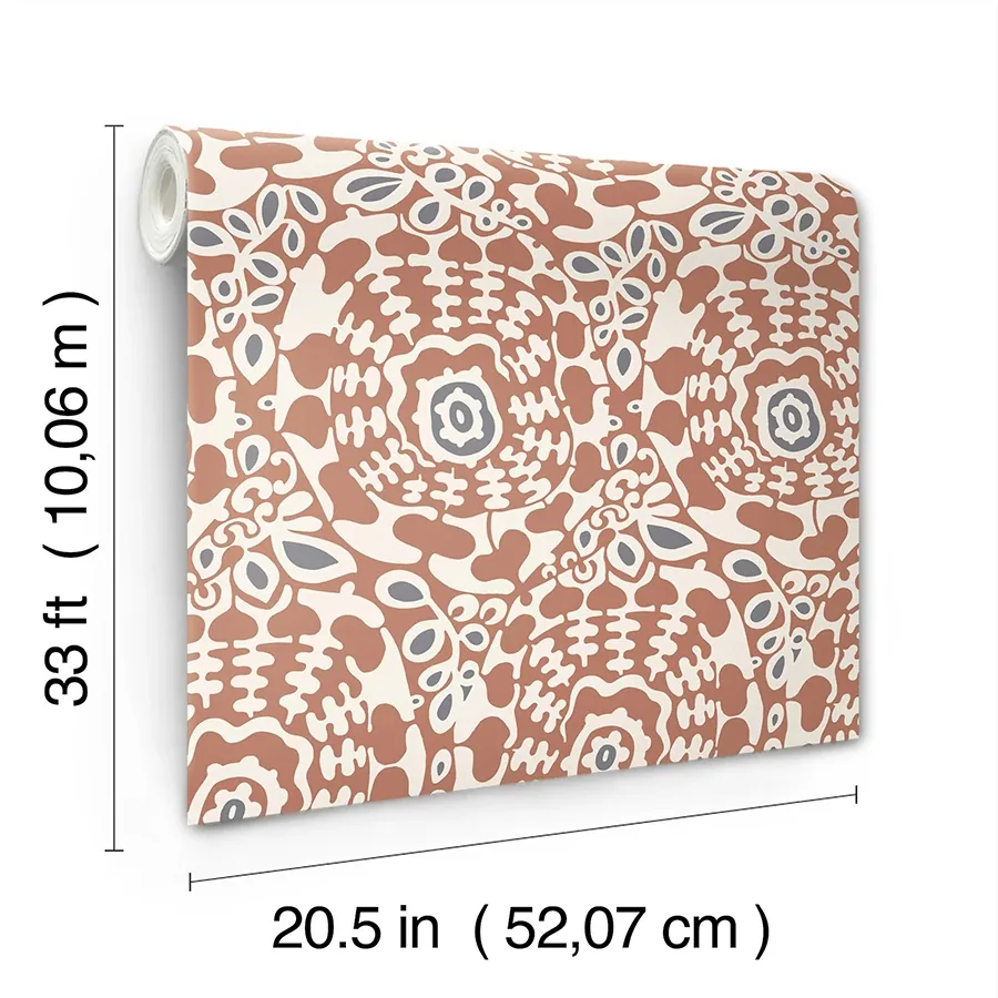 A-Street Prints Divine Rust Abstract Medallion Wallpaper - SKU 4122-27041