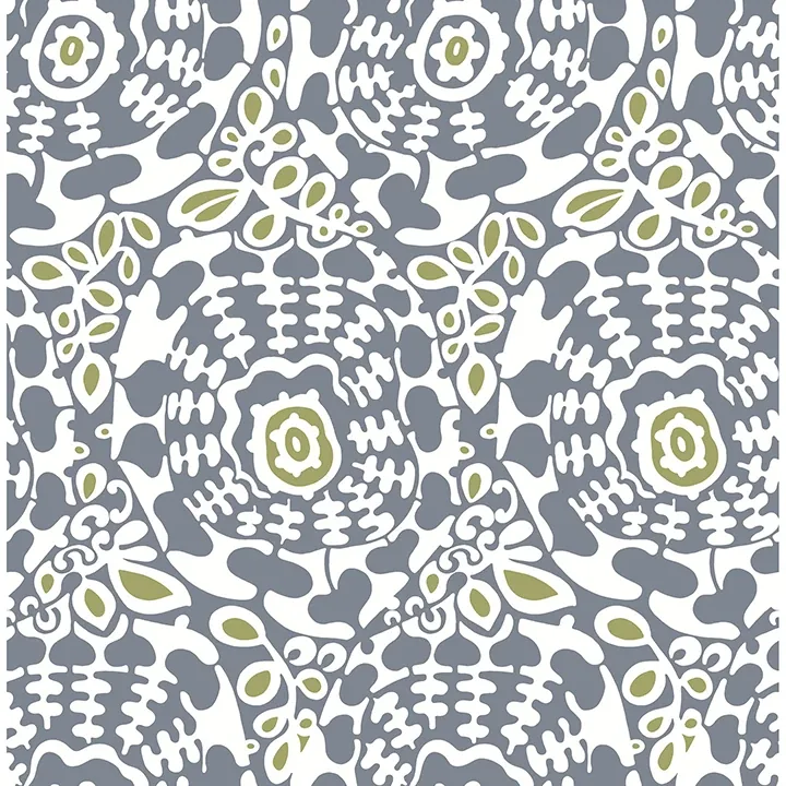 A-Street Prints Divine Slate Abstract Medallion Wallpaper - SKU 4122-27037