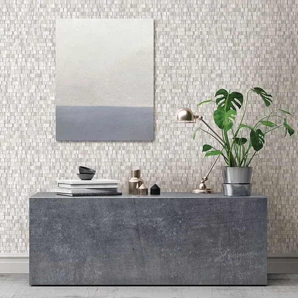 A-Street Prints Dobby Light Grey Geometric Wallpaper - SKU 2908-24922