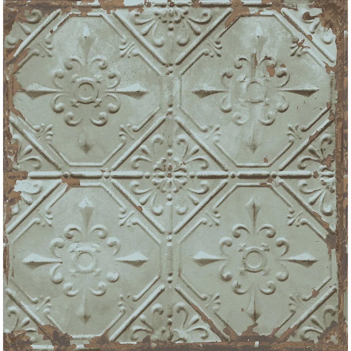 A-Street Prints Donahue Turquoise Tin Ceiling Wallpaper - SKU 2922-22331