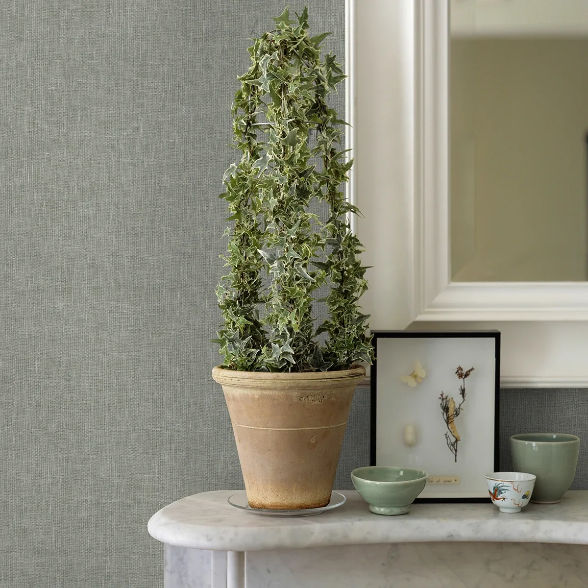 A-Street Prints Donmei Grey Linen Wallpaper - SKU 2972-86135