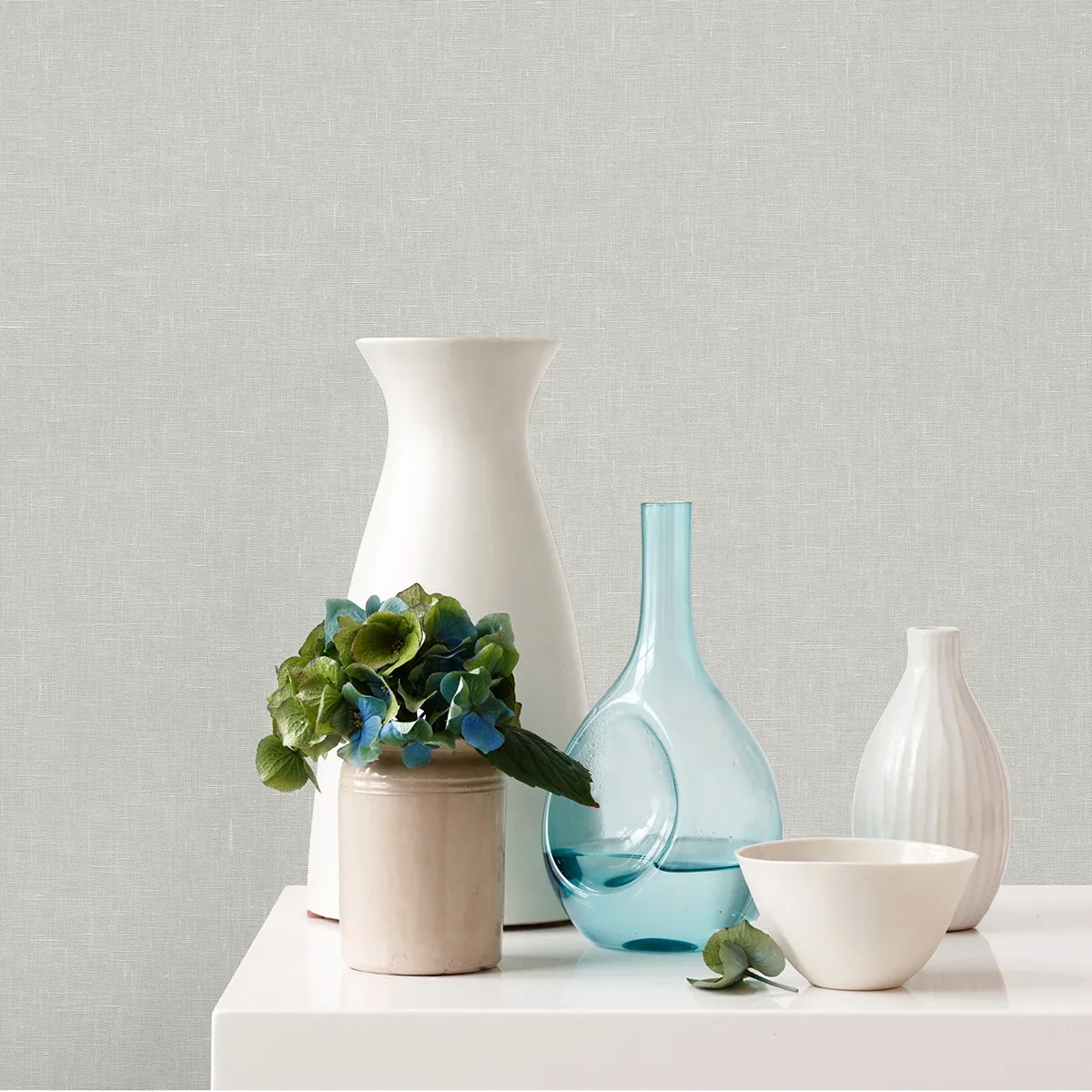 A-Street Prints Donmei Light Grey Linen Wallpaper - SKU 2972-86134