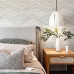 A-Street Prints Dorea Light Blue Striated Waves Wallpaper - SKU 4121-26925