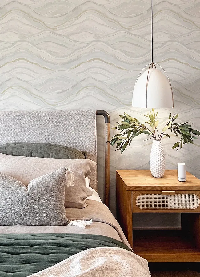 A-Street Prints Dorea Light Blue Striated Waves Wallpaper - SKU 4121-26925