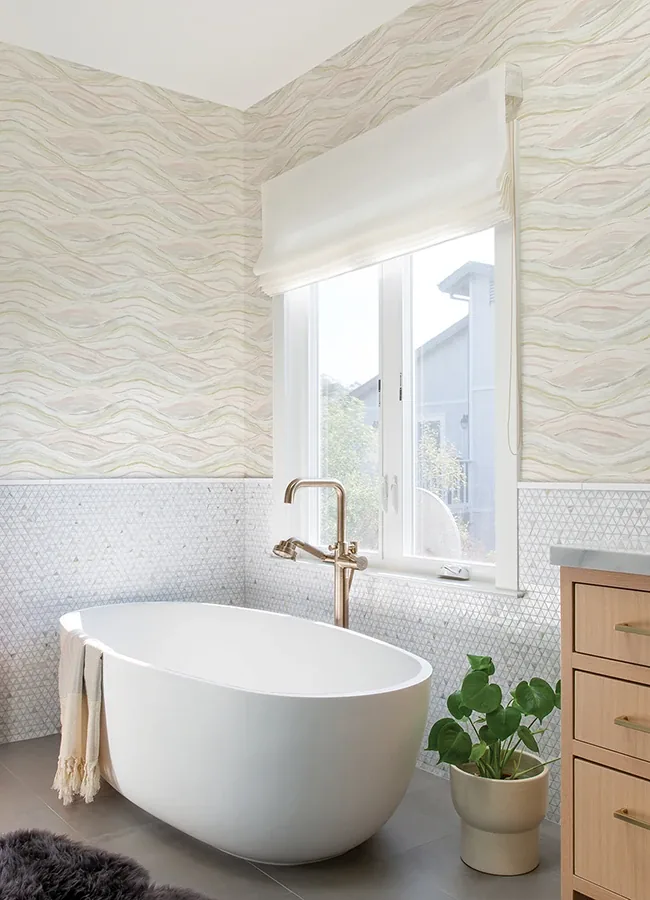A-Street Prints Dorea Pastel Striated Waves Wallpaper - SKU 4121-26923