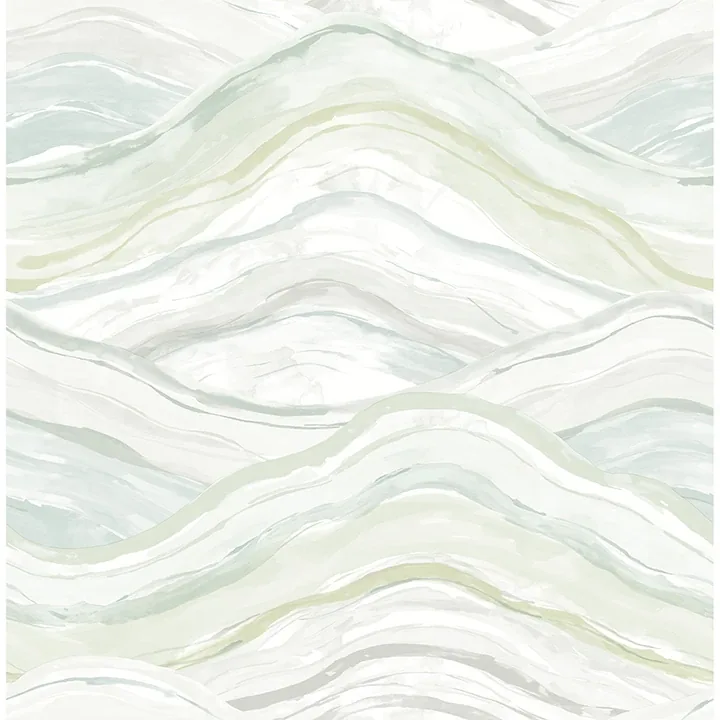 A-Street Prints Dorea Sea Green Striated Waves Wallpaper - SKU 4121-26924