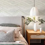 A-Street Prints Dorea Sea Green Striated Waves Wallpaper - SKU 4121-26924