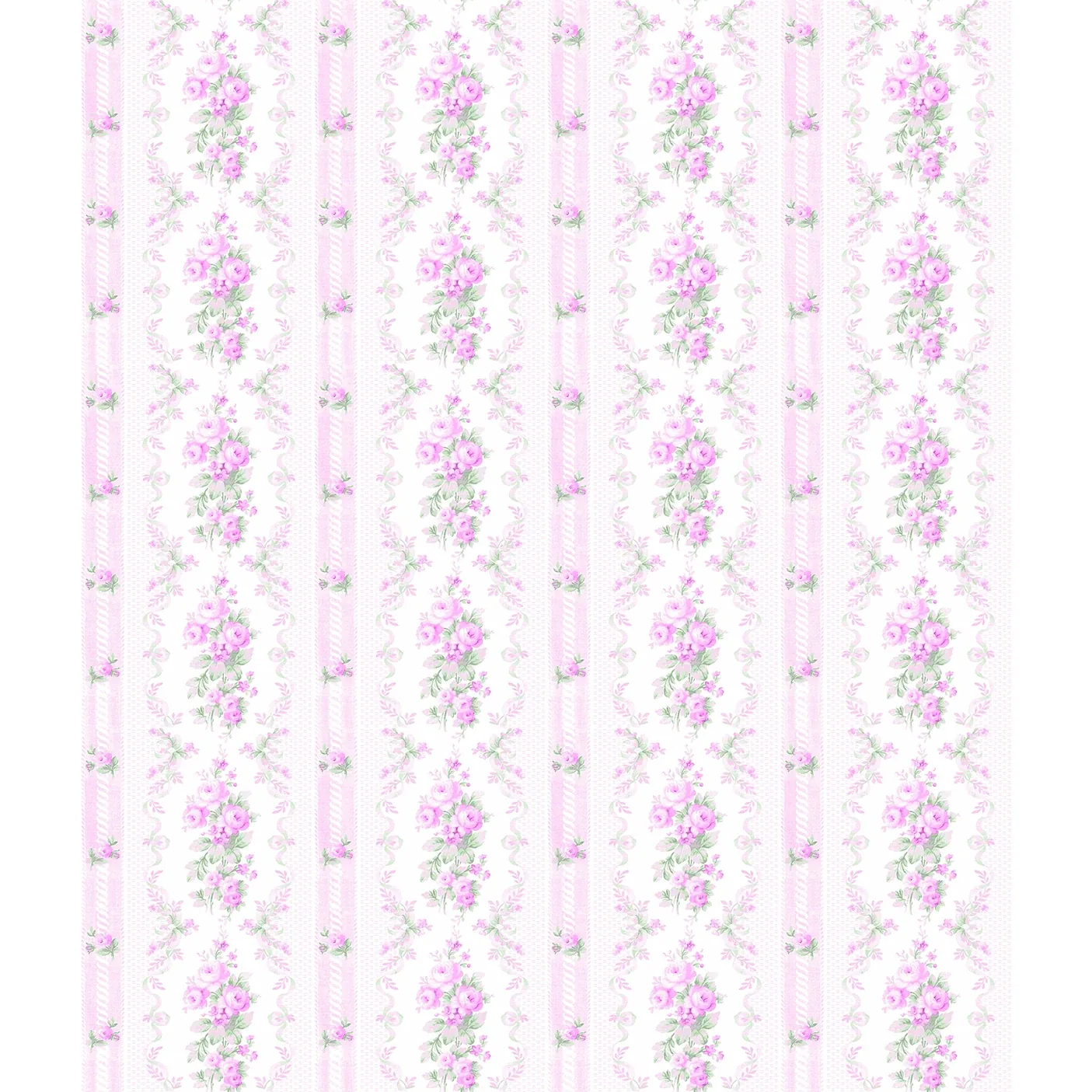 AST6086 | Dreamy Days Pink Parfait Stripe & Floral Wallpaper
