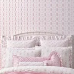 A-Street Prints Dreamy Days Pink Parfait Stripe & Floral Wallpaper - SKU AST6086