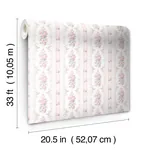A-Street Prints Dreamy Days Pink Parfait Stripe & Floral Wallpaper - SKU AST6086