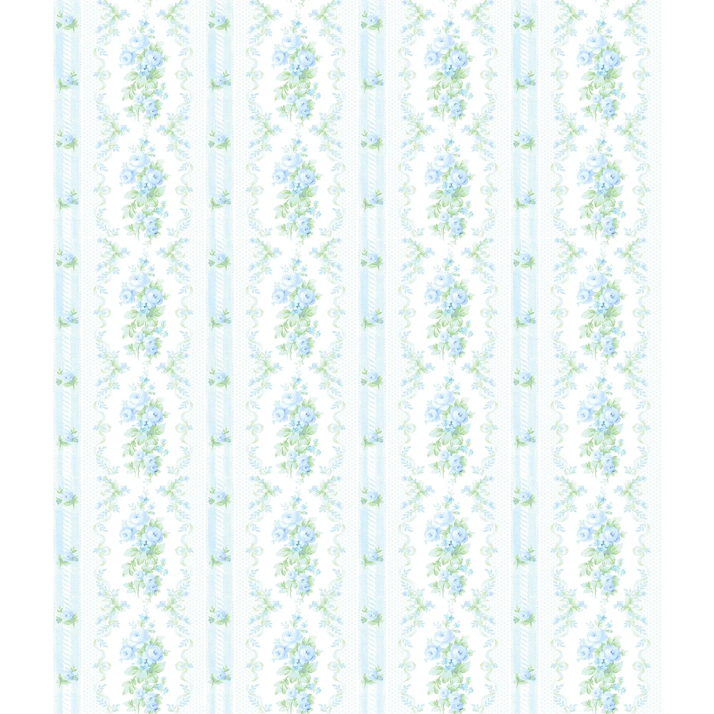A-Street Prints Dreamy Days Sweet Blue Stripe & Floral Wallpaper - SKU AST6087