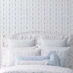 A-Street Prints Dreamy Days Sweet Blue Stripe & Floral Wallpaper - SKU AST6087