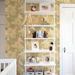 A-Street Prints Drömma Coral Songbirds and Sunflowers Wallpaper - SKU 4111-63008