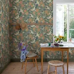 A-Street Prints Drömma Teal Songbirds and Sunflowers Wallpaper - SKU 4111-63007