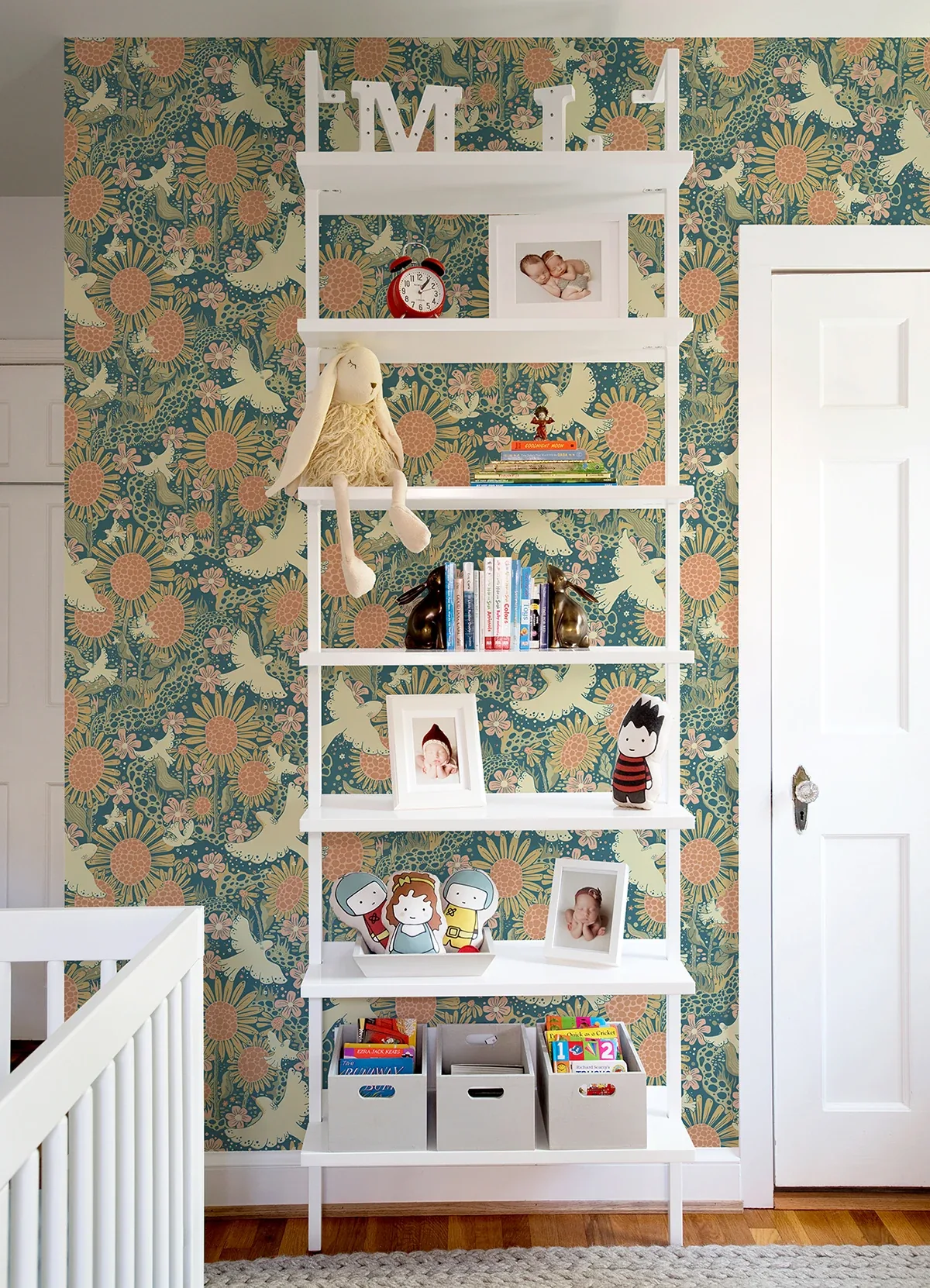 A-Street Prints Drömma Teal Songbirds and Sunflowers Wallpaper - SKU 4111-63007